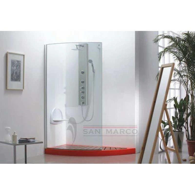 San Marco Cabina Box Doccia Con Vetro Temperato 8 Mm 152X80 Red