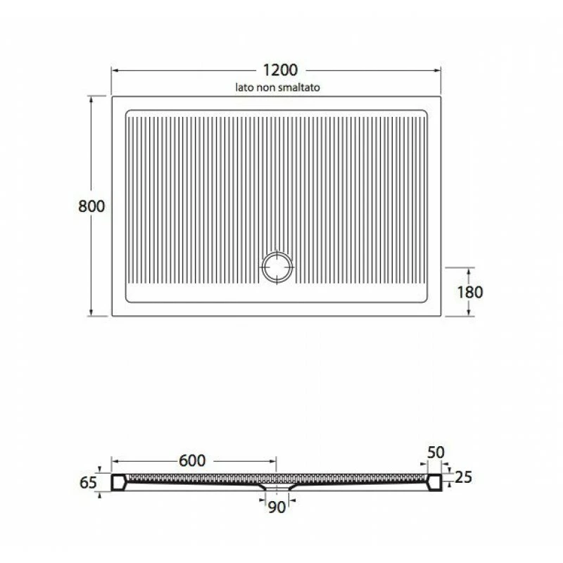 Piatto Doccia Azzurra Ceramiche Ferdy 80x120 Cm - immagine 2