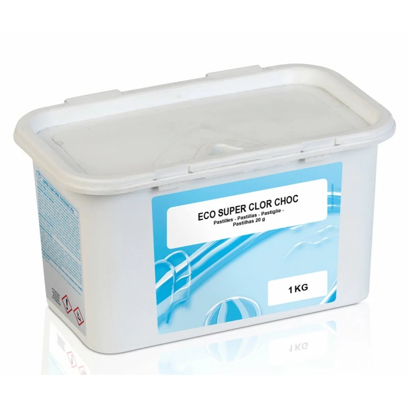 GRE Cloro Per Piscina Azione Shock, 1 Kg, Pastiglie Da 20g Nuova Formula