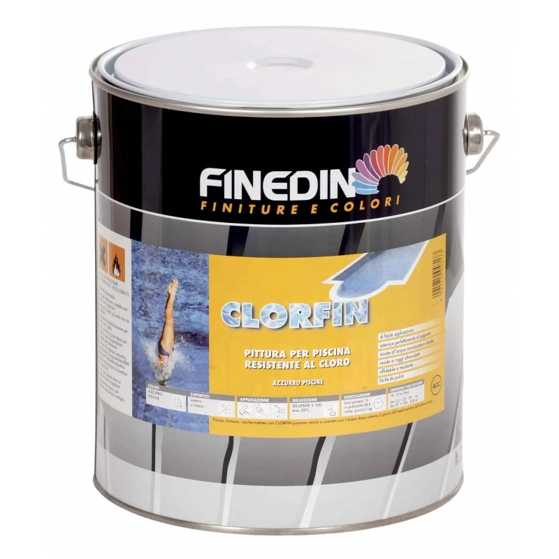 Pittura Antiscivolo Al Clorocaucciù Per Piscina Colore Bianco 2.5 Lt