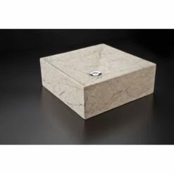Lavabo Da Appoggio Marble Square Bianco