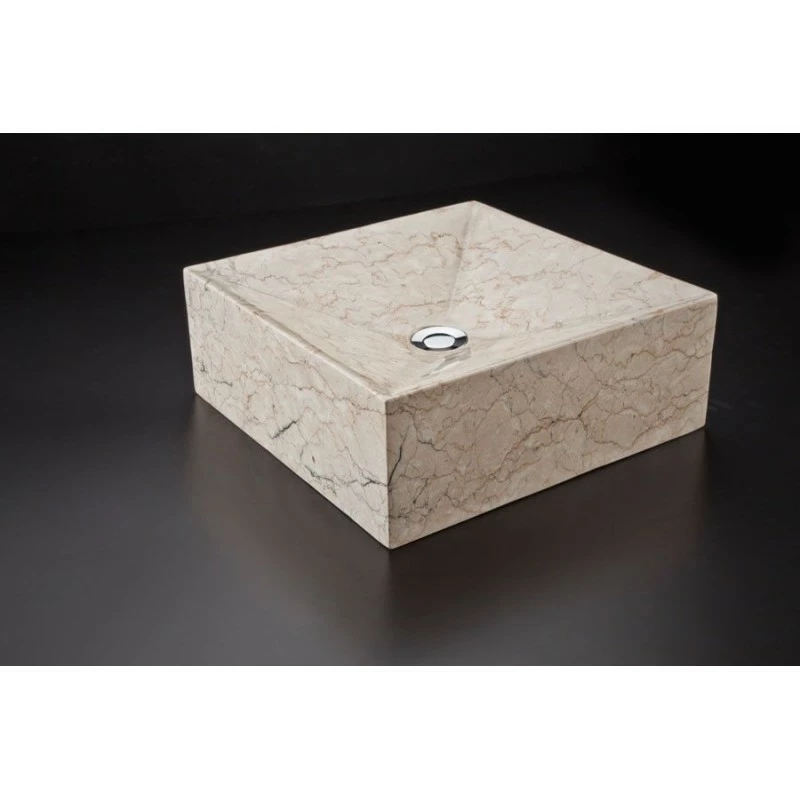 Lavabo Da Appoggio Marble Square Bianco