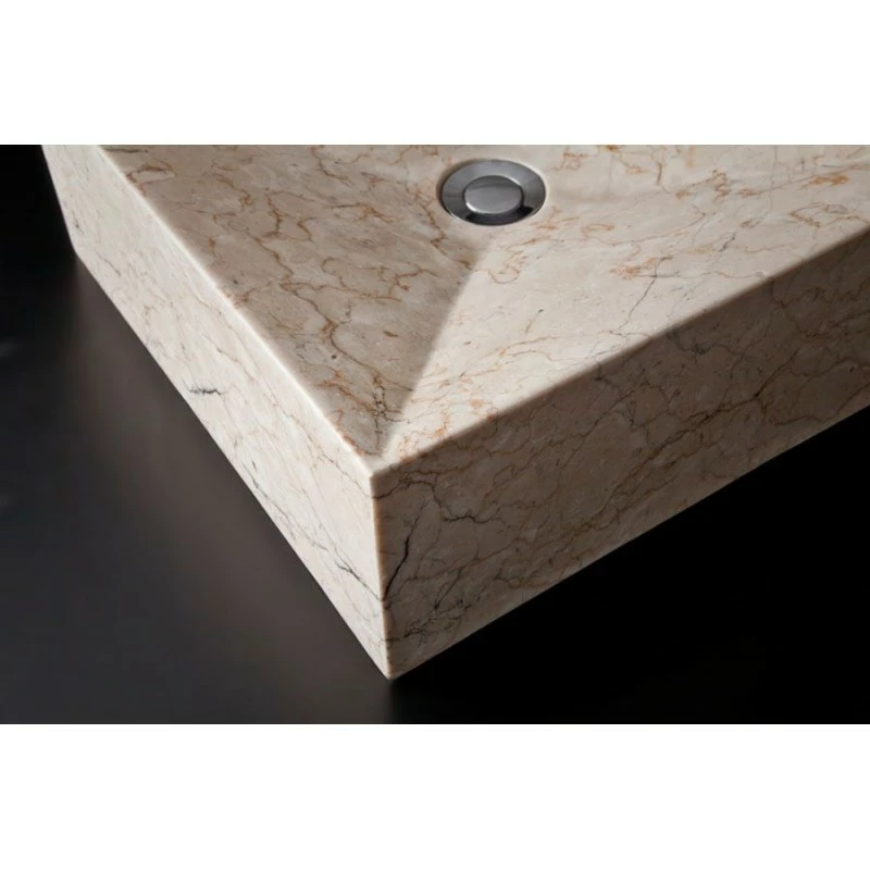 Lavabo Da Appoggio Marble Square Bianco - immagine 2