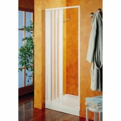 Porta Doccia A Soffietto In Pvc Bianco Riducibile