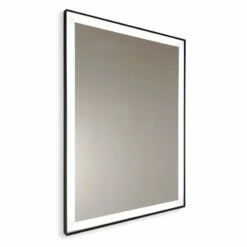 Specchio Sabbiato Su Misura Retroilluminato Con Bordo Perimetrale Nero