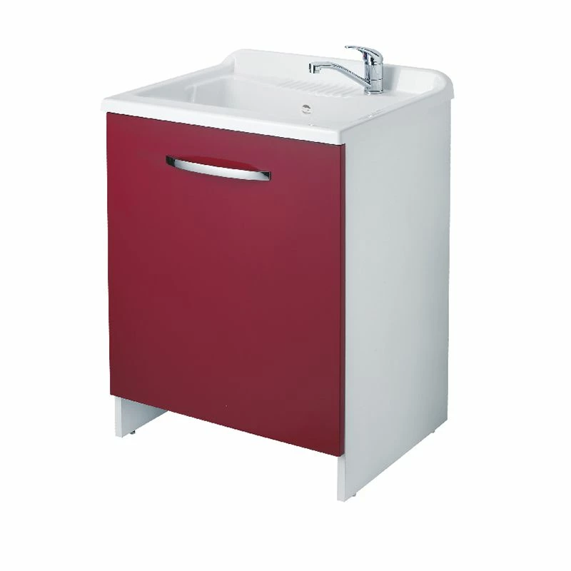 Mobile Lavatoio Design Rosso Da Interno In 6 Misure - immagine 2