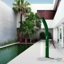 Doccia Solare In Alluminio Spring 120 Arkema 25 Lt Con Rubinetto Lavapiedi