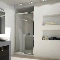 Porta Doccia Per Nicchia Con Anta Fissa + Scorrevole