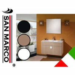 Mobile Da Bagno Sospeso Da 60-75-90 Cm Lavabo Ceramica