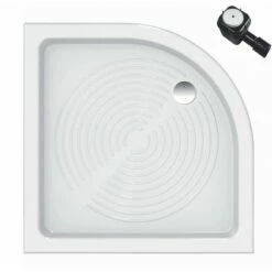 Piatto Doccia Angolare 80x80 In Ceramica Con Sifone E Tappo