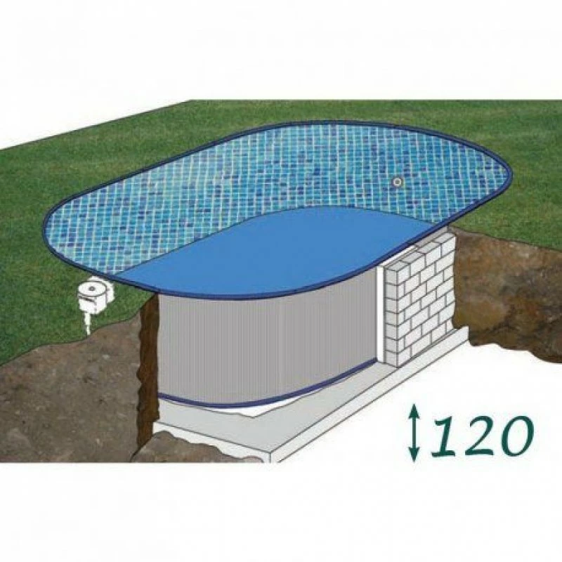 Piscina Interrata Ovale In Acciaio 730 X 375 Cm - immagine 2