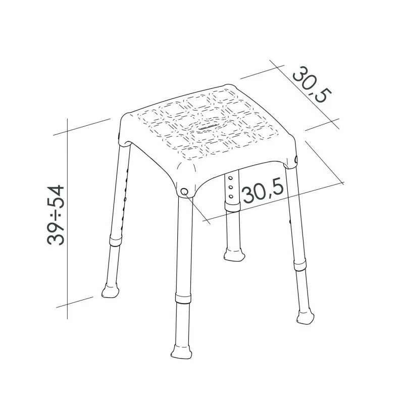 Sgabello Doccia Regolabile 30,5x30,5 Cm - immagine 2