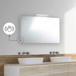 Specchio Bagno 100x70 Cm Con Lampada Led Premium E Accensione Touch